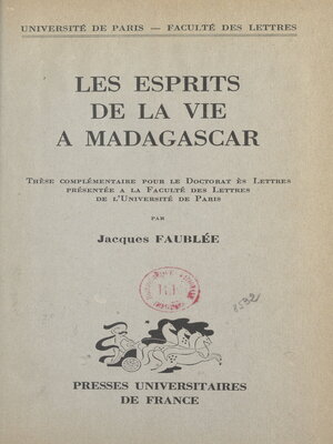 cover image of Les esprits de la vie à Madagascar
